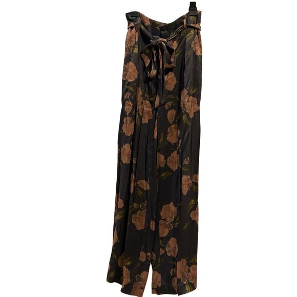 Anthropologie x ettiva Satin Flare Floral Pants Women's size 0 - Picture 1 of 4
